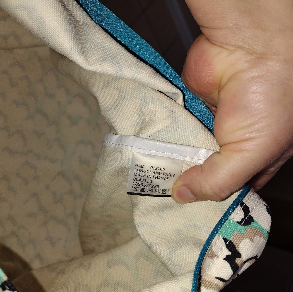 Longchamp Turquoise phanter print canvas and leather limited edition - Picture 5 of 17